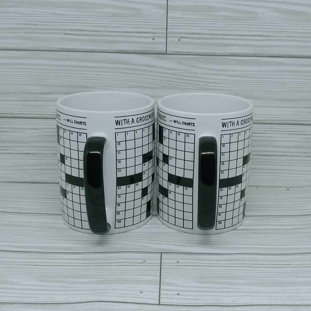 2x Crossword Puzzle Ceramic Coffee/Tea Mug  Unemployed Philosophers Guild
